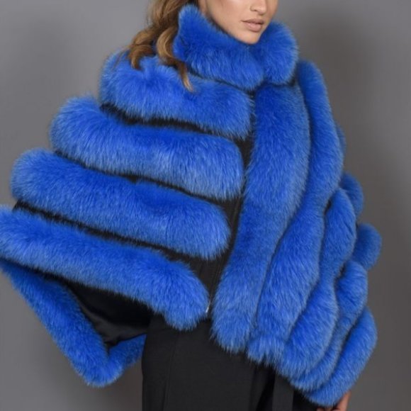 mailon Jackets & Blazers - Fur Cape - Royal Blue